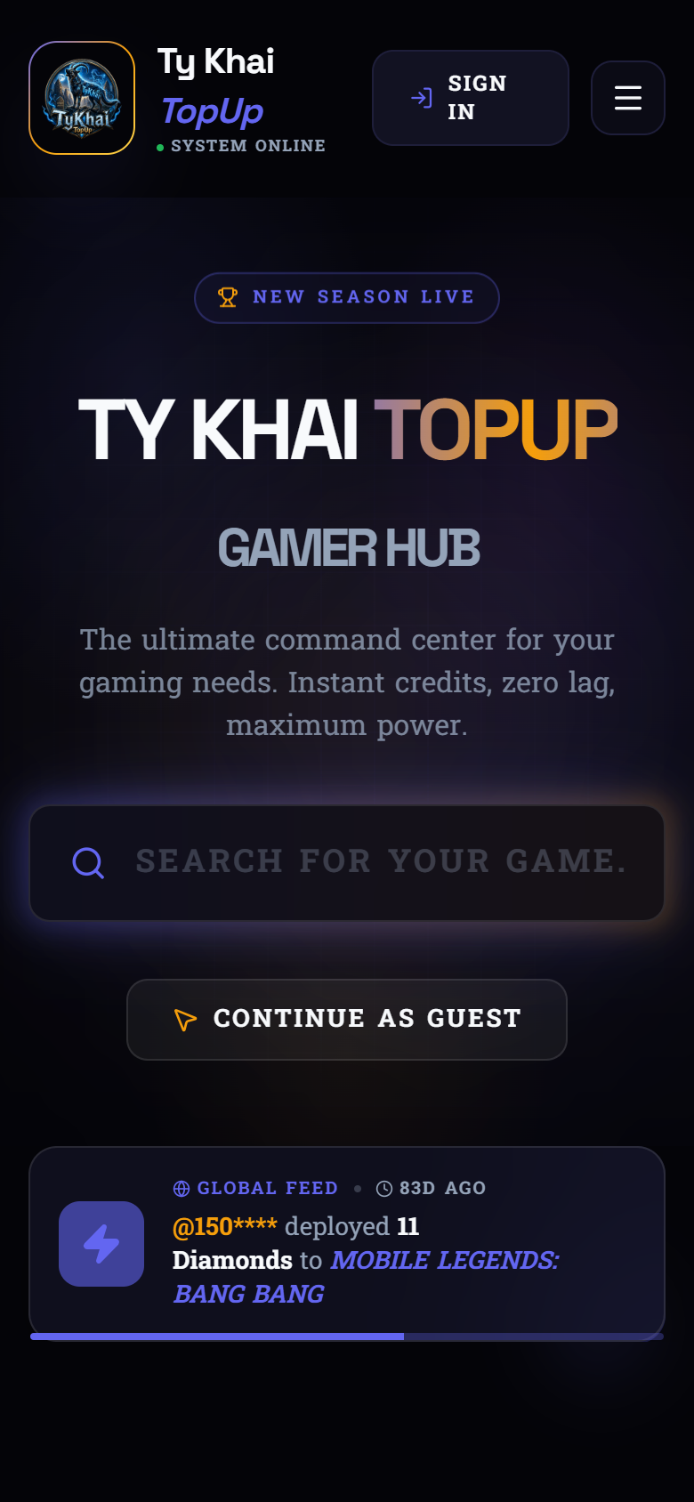 Ty Khai TopUp — Game Top-Up Store — screenshot 3